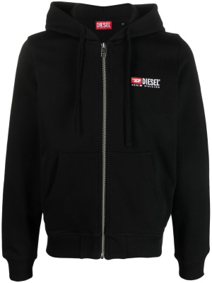

Embroidered-logo zip-up hoodie, Diesel Embroidered-logo zip-up hoodie