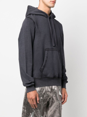 

Logo-embroidered washed hoodie, Diesel Logo-embroidered washed hoodie