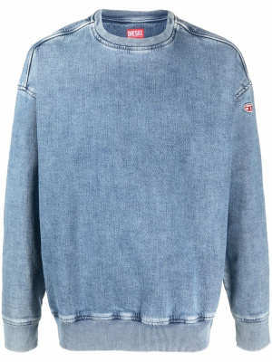 

Washed-denim sweatshirt, Diesel Washed-denim sweatshirt