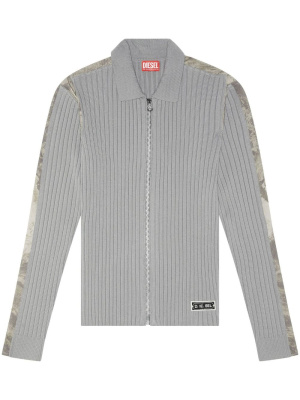 

Ribbed-knit zipped cardigan, Diesel Ribbed-knit zipped cardigan