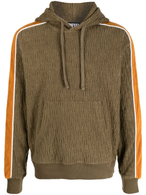 

Embossed logo-print contrast-panel hoodie, Diesel Embossed logo-print contrast-panel hoodie