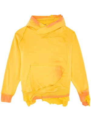 

Ripped-detail layered cotton hoodie, Diesel Ripped-detail layered cotton hoodie