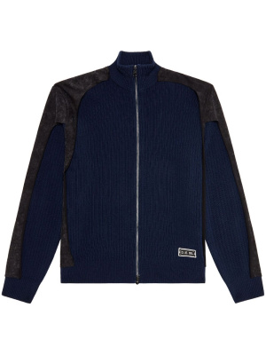 

Logo-patch zip-up cardigan, Diesel Logo-patch zip-up cardigan