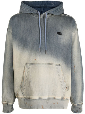 

Faded-denim hoodie, Diesel Faded-denim hoodie