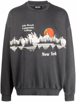 

Graphic-print cotton jumper, Diesel Graphic-print cotton jumper