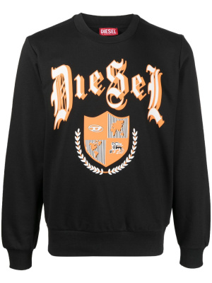 

Logo-print cotton-blend sweatshirt, Diesel Logo-print cotton-blend sweatshirt