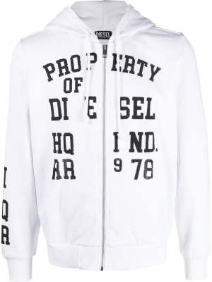 

Logo-print zip up hoodie, Diesel Logo-print zip up hoodie