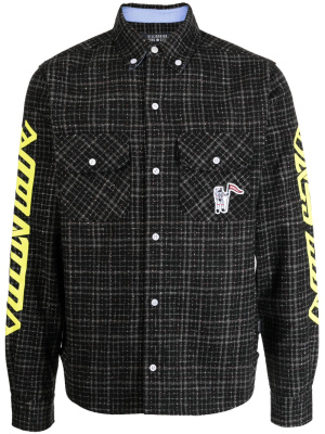 

Logo-print checked overshirt, Billionaire Boys Club Logo-print checked overshirt
