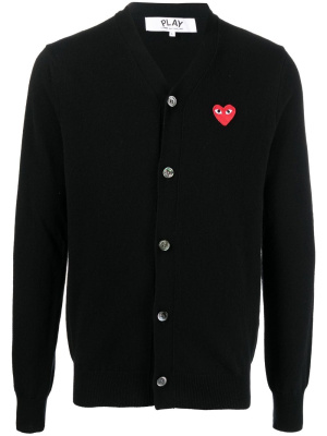 

Embroidered-logo knit cardigan, Comme Des Garçons Play Embroidered-logo knit cardigan