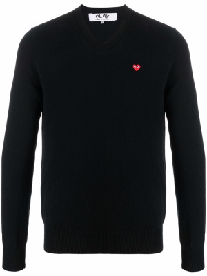 

Logo-patch wool jumper, Comme Des Garçons Play Logo-patch wool jumper