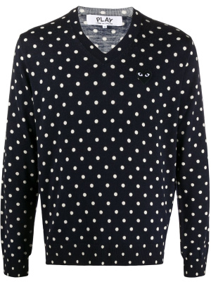

Polka-dot print V-neck sweater, Comme Des Garçons Play Polka-dot print V-neck sweater