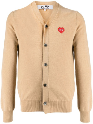 

Logo-patch wool cardigan, Comme Des Garçons Play Logo-patch wool cardigan