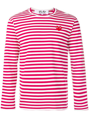 

Heart patch striped sweatshirt, Comme Des Garçons Play Heart patch striped sweatshirt