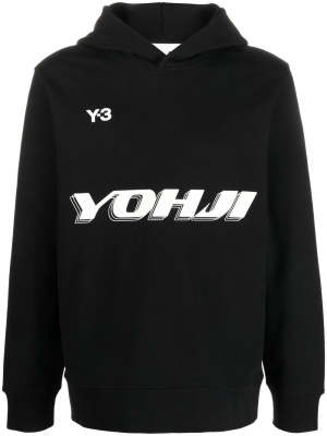 

Logo-print cotton hoodie, Y-3 Logo-print cotton hoodie
