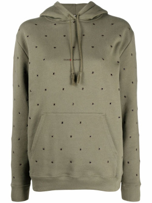 

Eyelet-embellished hoodie, Saint Laurent Eyelet-embellished hoodie