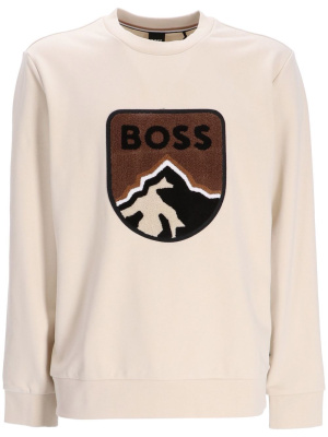 

Logo-appliqué cotton sweatshirt, BOSS Logo-appliqué cotton sweatshirt