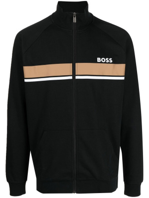 

Logo-print striped zip-up sweatshirt, BOSS Logo-print striped zip-up sweatshirt