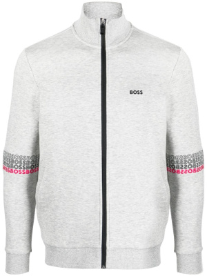 

Embroidered-logo zip-up sweatshirt, BOSS Embroidered-logo zip-up sweatshirt