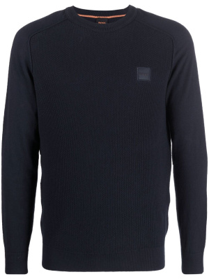 

Crew-neck logo-patch jumper, BOSS Crew-neck logo-patch jumper
