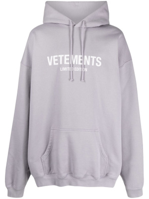 

Logo print drawstring hoodie, VETEMENTS Logo print drawstring hoodie