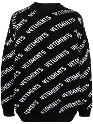

Logo-print long-sleeve jumper, VETEMENTS Logo-print long-sleeve jumper