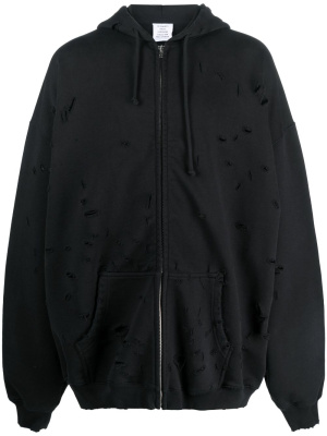 

Ripped zip-up hoodie, VETEMENTS Ripped zip-up hoodie