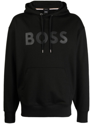 

Logo-print drawstring cotton hoodie, BOSS Logo-print drawstring cotton hoodie