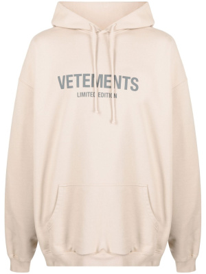 

Logo print drawstring hoodie, VETEMENTS Logo print drawstring hoodie