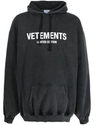 

Logo print drawstring hoodie, VETEMENTS Logo print drawstring hoodie