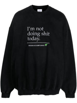 

Text-print crew-neck sweatshirt, VETEMENTS Text-print crew-neck sweatshirt
