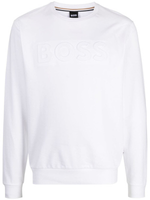 

Embossed-logo cotton sweatshirt, BOSS Embossed-logo cotton sweatshirt