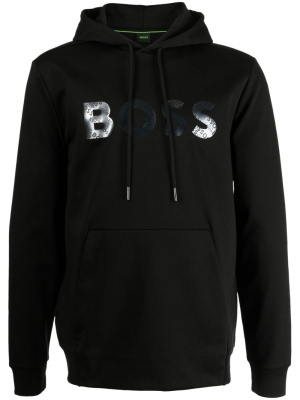 

Logo print long-sleeve hoodie, BOSS Logo print long-sleeve hoodie