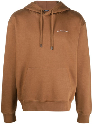 

Embroidered-logo organic cotton hoodie, Jacquemus Embroidered-logo organic cotton hoodie