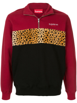 

Leopard panel half zip sweatshirt, Supreme Leopard panel half zip sweatshirt