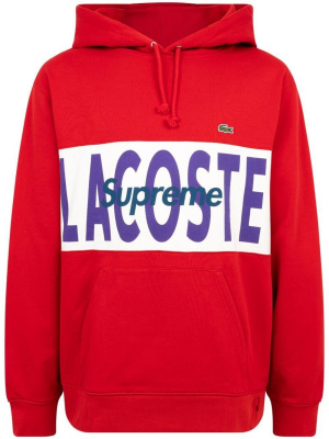 

X Lacoste Logo Panel drawstring hoodie, Supreme X Lacoste Logo Panel drawstring hoodie