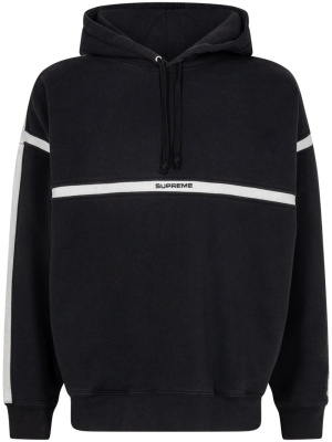 

Logo-embroidered striped cotton hoodie, Supreme Logo-embroidered striped cotton hoodie