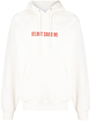

Logo-print cotton hoodie, Helmut Lang Logo-print cotton hoodie