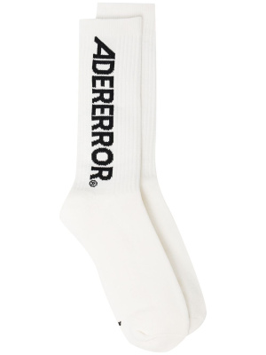

Intarsia-knit logo socks, Ader Error Intarsia-knit logo socks