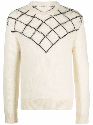 

Intarsia-pattern jumper, Saint Laurent Intarsia-pattern jumper