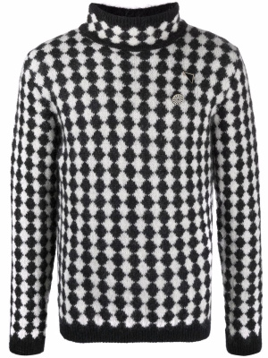

Diamond-motif turtleneck jumper, Saint Laurent Diamond-motif turtleneck jumper