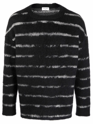 

Stripe pattern fuzzy jumper, Saint Laurent Stripe pattern fuzzy jumper