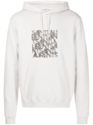 

Optical illusion-print relaxed hoodie, Saint Laurent Optical illusion-print relaxed hoodie