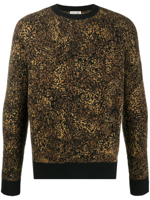 

Leopard jacquard jumper, Saint Laurent Leopard jacquard jumper
