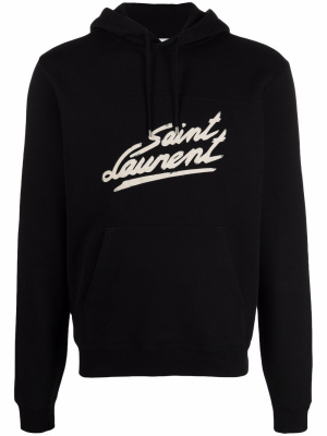 

Logo-print cotton hoodie, Saint Laurent Logo-print cotton hoodie