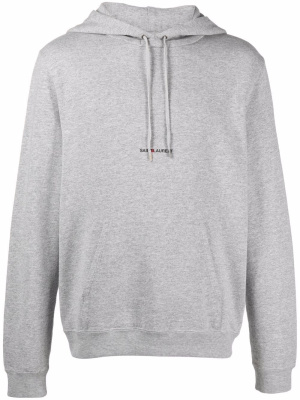 

Logo-print drawstring hoodie, Saint Laurent Logo-print drawstring hoodie
