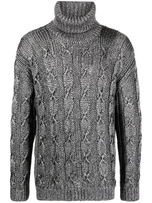 

Cable-knit roll-neck jumper, Saint Laurent Cable-knit roll-neck jumper