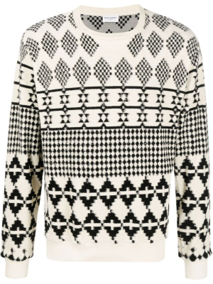 

Stripe-jacquard wool sweater, Saint Laurent Stripe-jacquard wool sweater