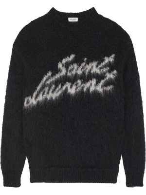 

Logo intarsia-knit jumper, Saint Laurent Logo intarsia-knit jumper