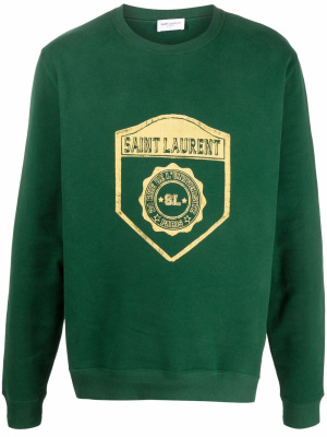 

University crest print sweatshirt, Saint Laurent University crest print sweatshirt