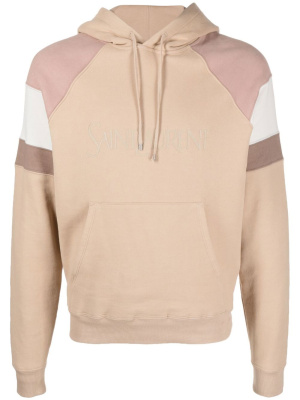 

Colour-block logo embroidery hoodie, Saint Laurent Colour-block logo embroidery hoodie